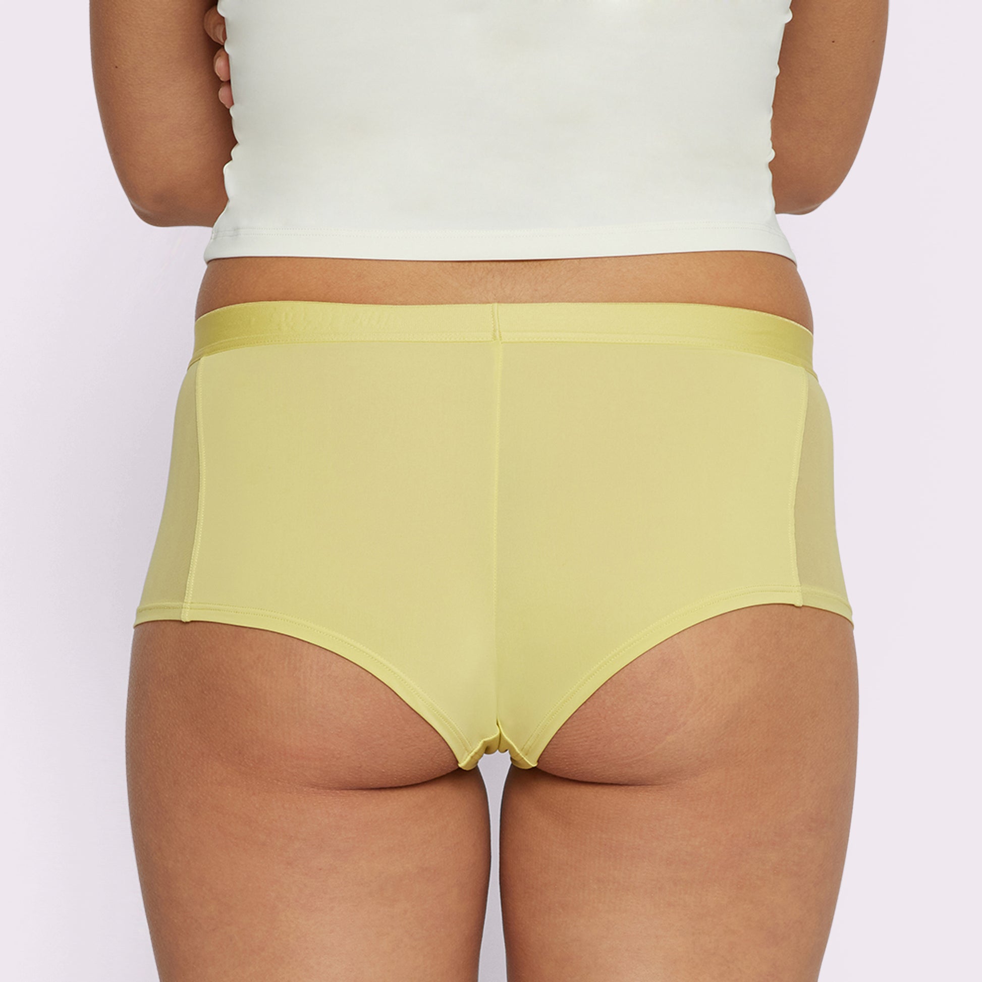 100% Cotton Boyshorts Panties for Women High Waisted Underwear Ladies Full  Briefs Panty Sleep Underpants Lingerie (Color : Yellow, Size : 100 L)