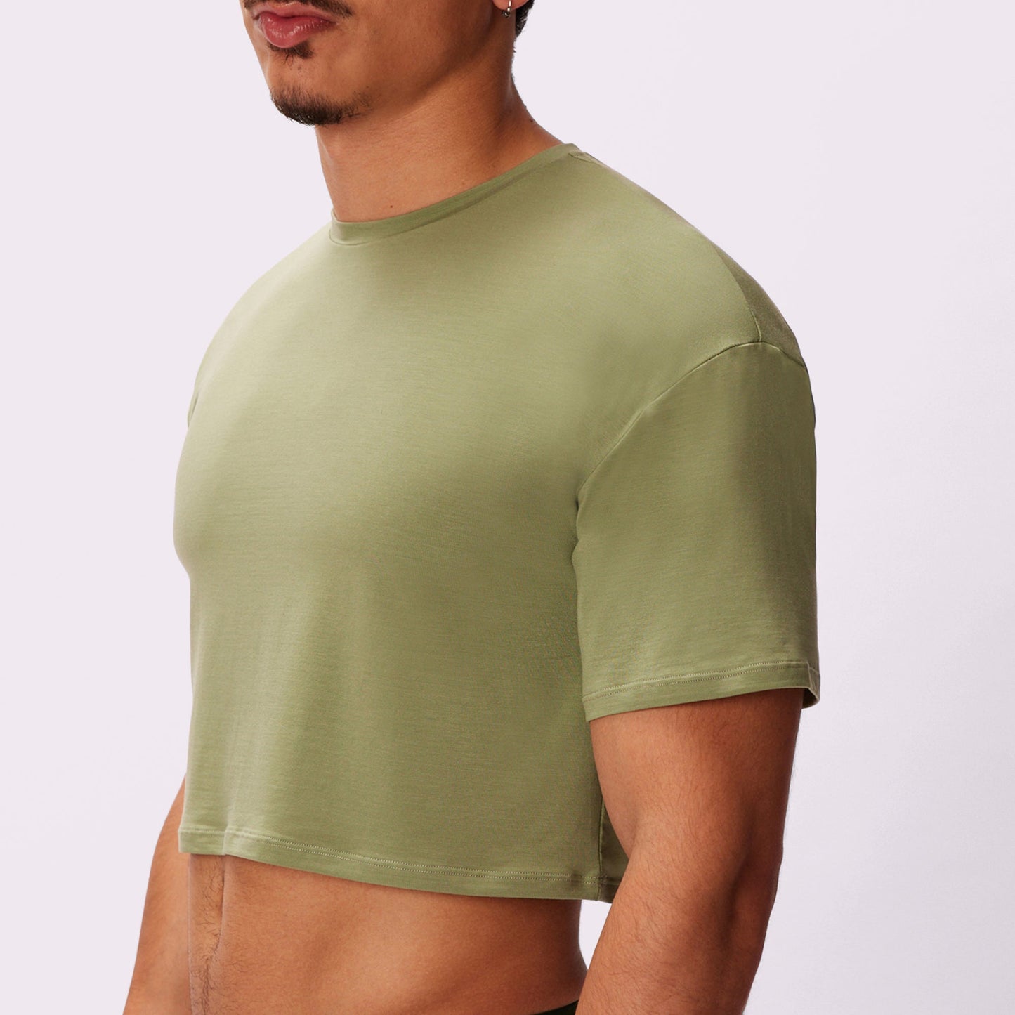 Breezy Crop Tee | New:Cotton | Archive (Olive)