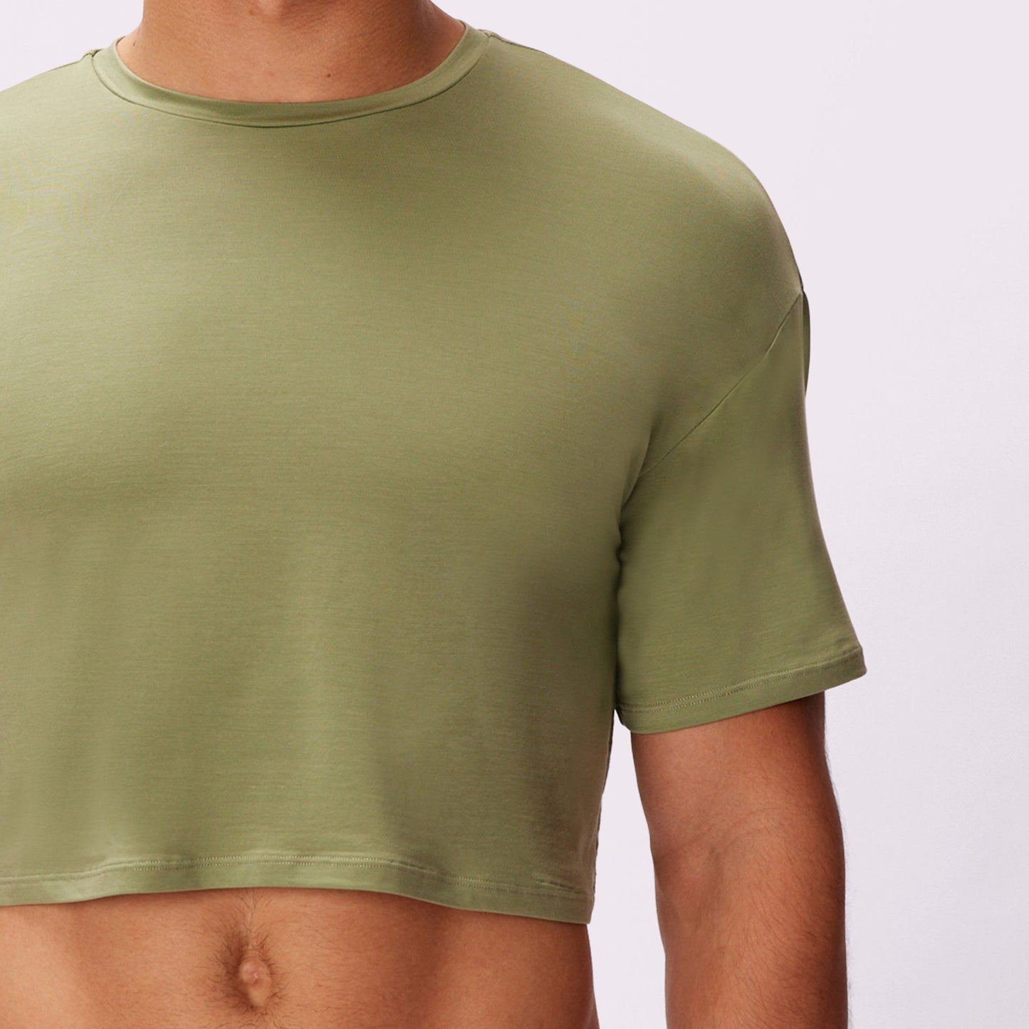 Breezy Crop Tee | New:Cotton | Archive (Olive)