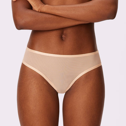 High Rise Cheeky | Silky Mesh | Archive (Sand)