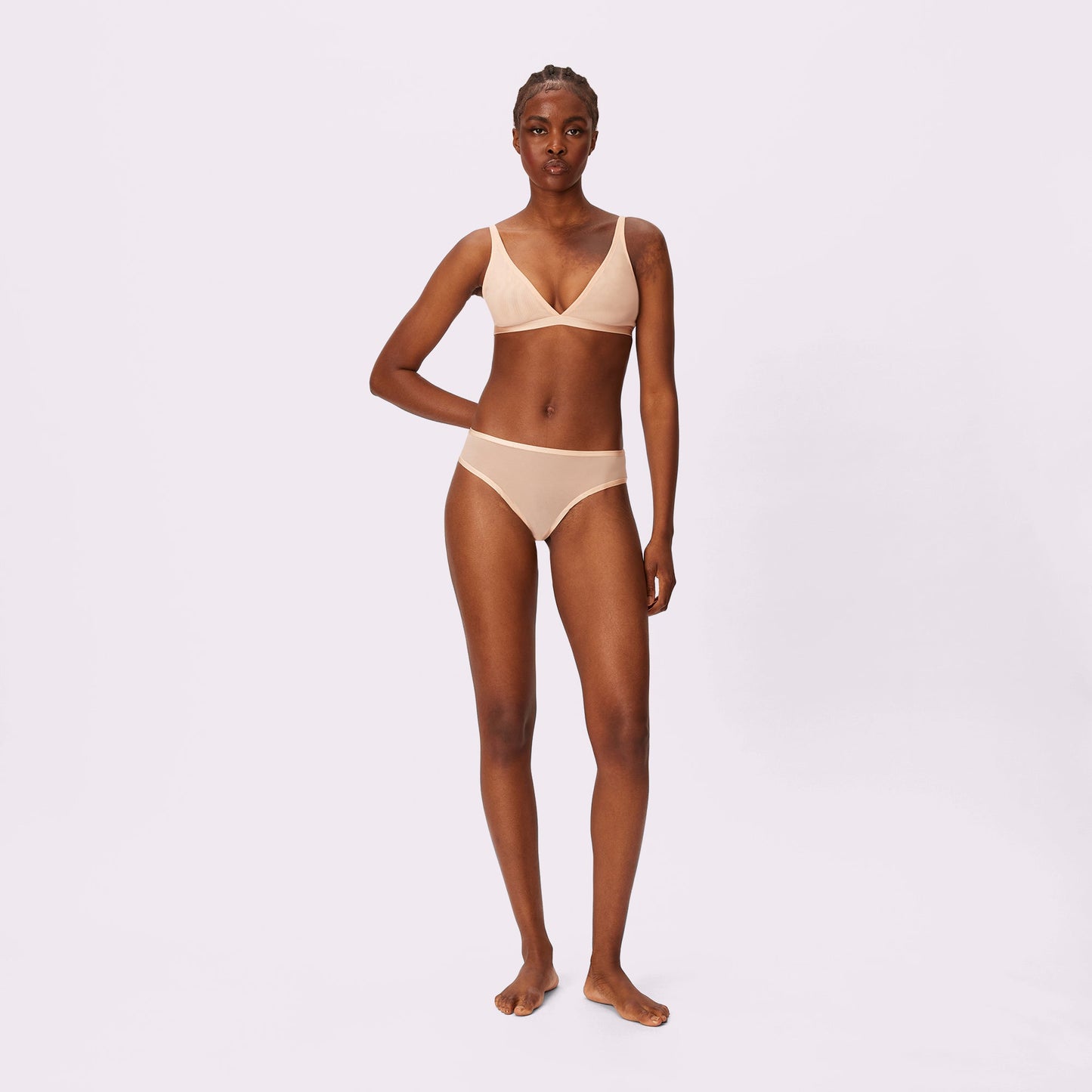High Rise Cheeky | Silky Mesh | Archive (Sand)