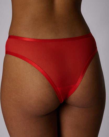 High Rise Cheeky | Silky Mesh | Archive (Strawberry)