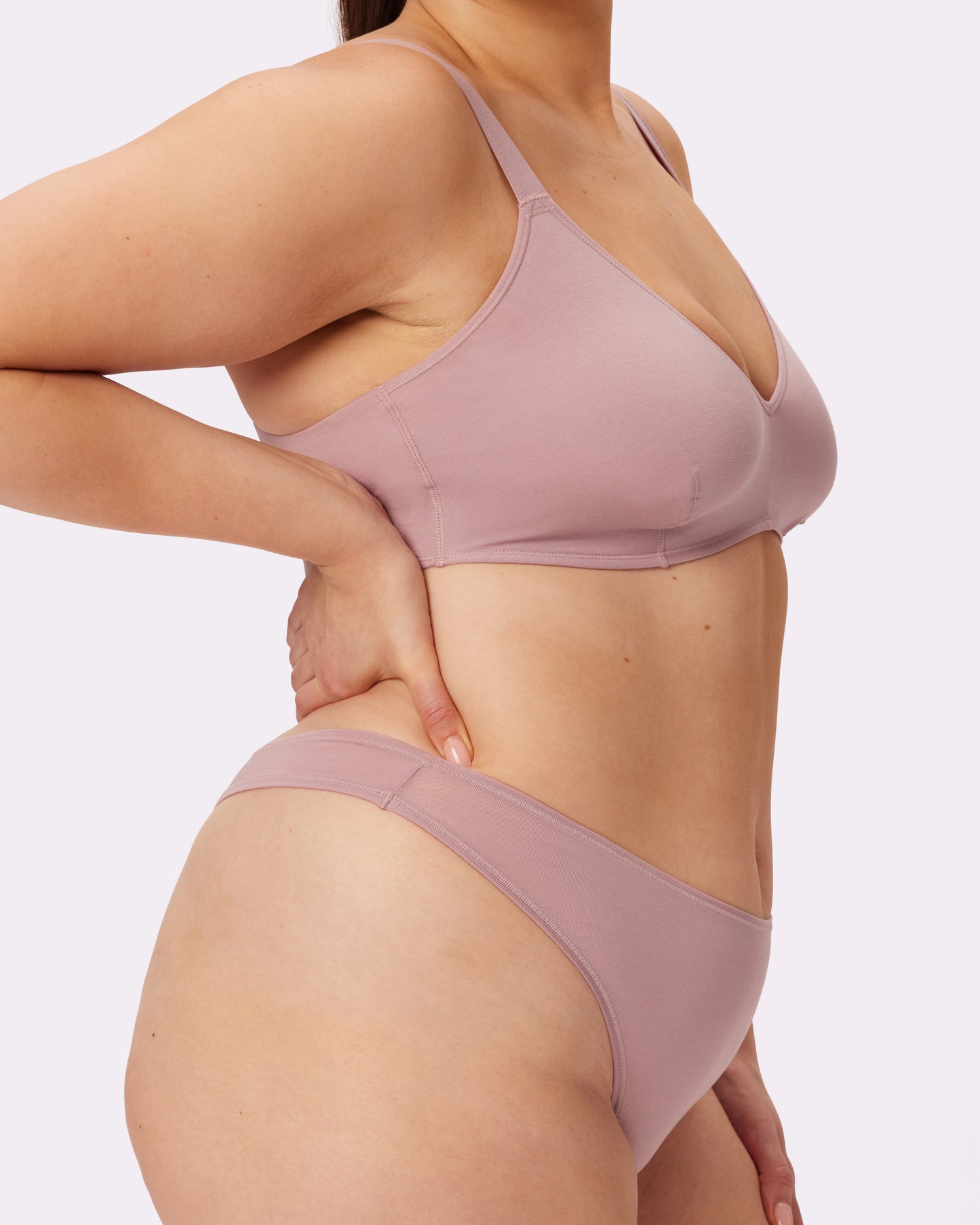 Ultra-Flattering High Rise Thong | New:Cotton (Dusty Rose)