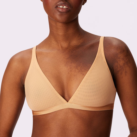 Plunge Bralette | Silky Mesh | Archive (Clay)