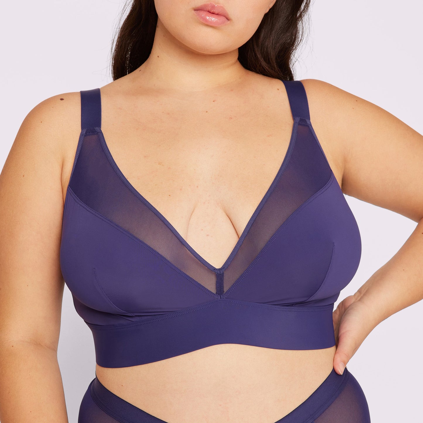 Dream Mesh Plunge Bralette | Ultra-Soft Re:Play | Archive (Starry Sky)