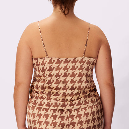 Dream Scoop Cami | Luxe Satin  | Archive (French Vanilla Houndstooth)