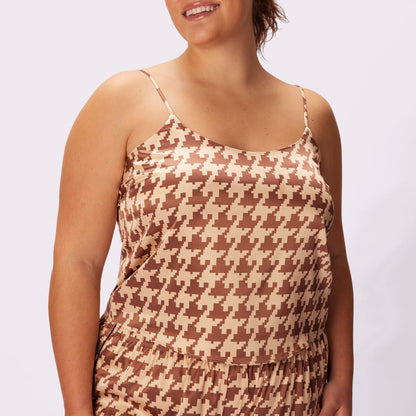 Dream Scoop Cami | Luxe Satin  | Archive (French Vanilla Houndstooth)