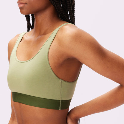 Plunge Back Scoop Bralette | New:Cotton | Archive (Moss)