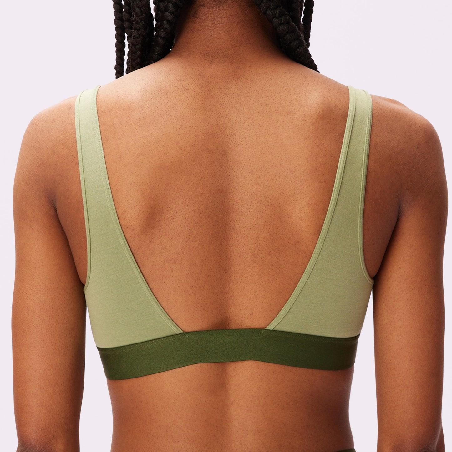 Plunge Back Scoop Bralette | New:Cotton | Archive (Moss)