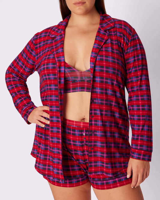 Cloud Longsleeve Button Up | SuperSoft | Archive (Crushed Berry Plaid)