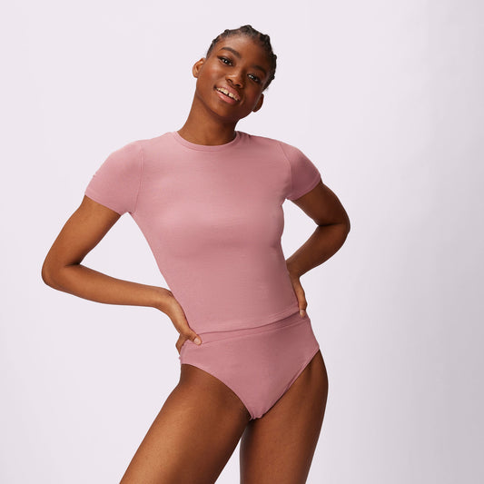 Lush Sculpt Crop Tee | Lush Rib | Archive (Rose Petal)