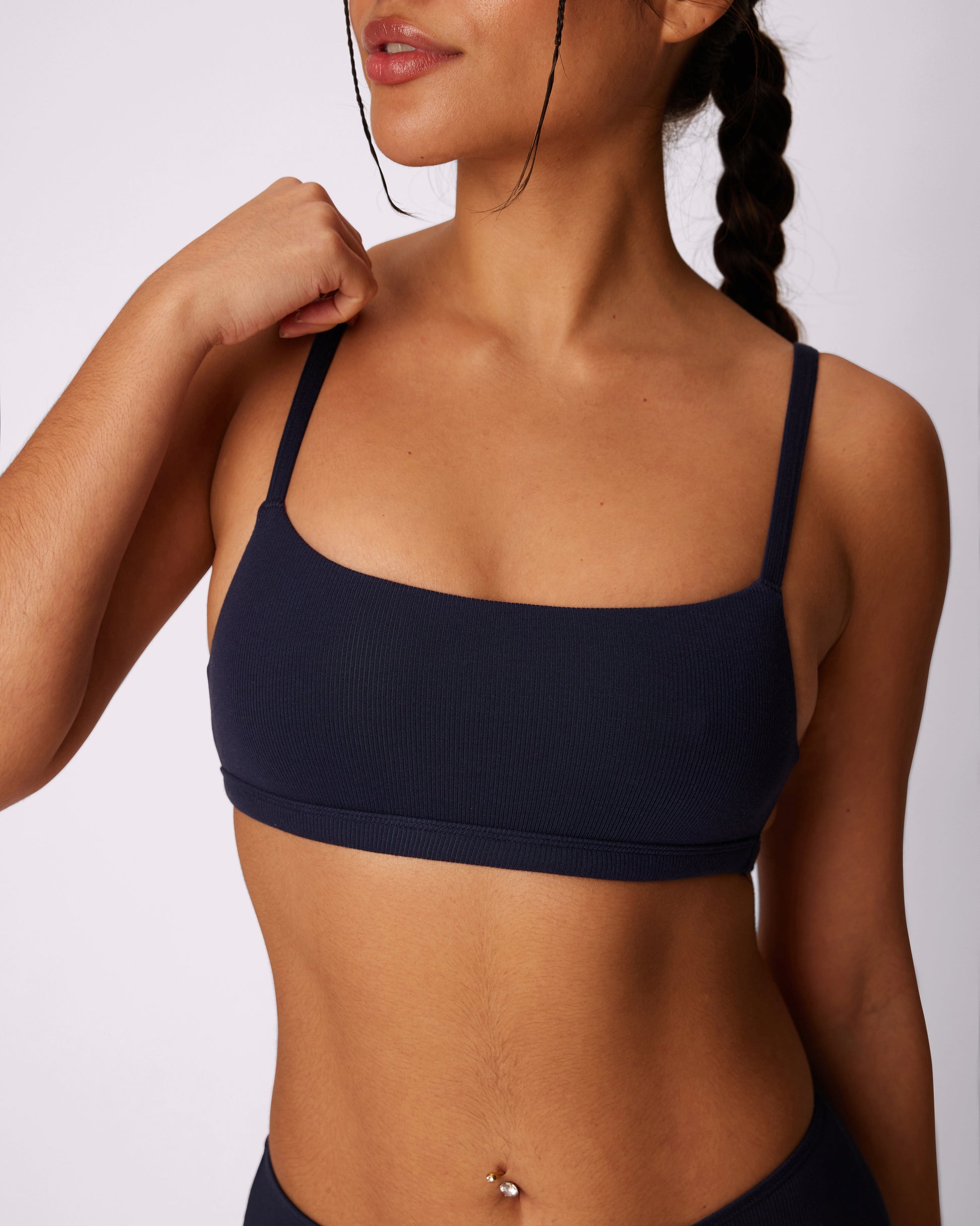 Out From Under Ribbed Cotton Scoop Bralette