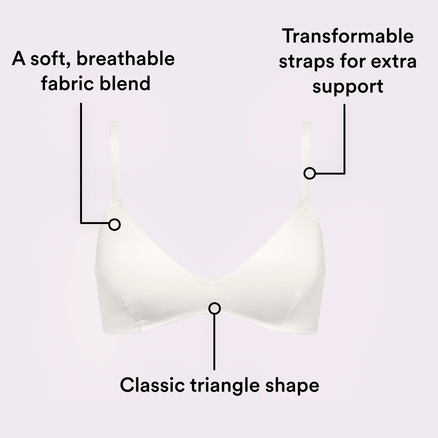 Basic Black Cotton Blend Triangle Bralette