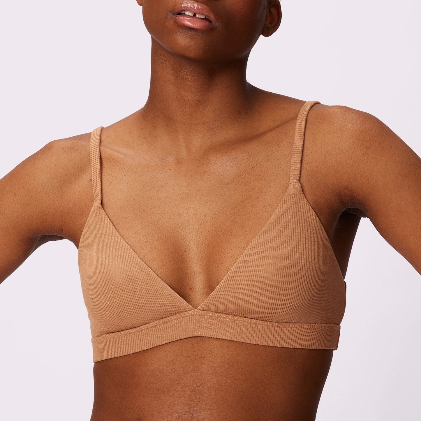 Pepper Ribbed Knit Triangle Bralette