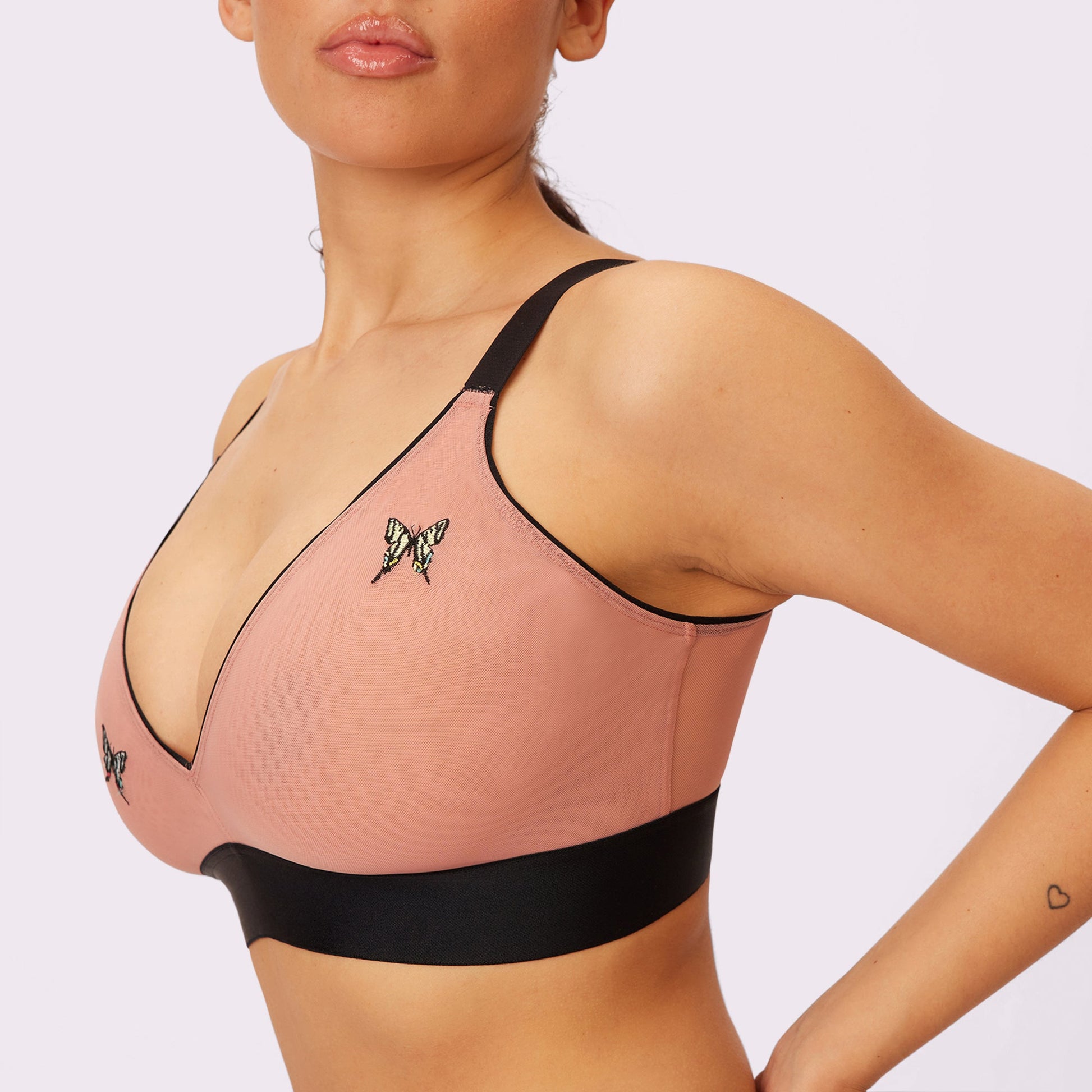 PARADE Silky Mesh Triangle Bralette in color Juice, size M Size M - $10 -  From Sarah