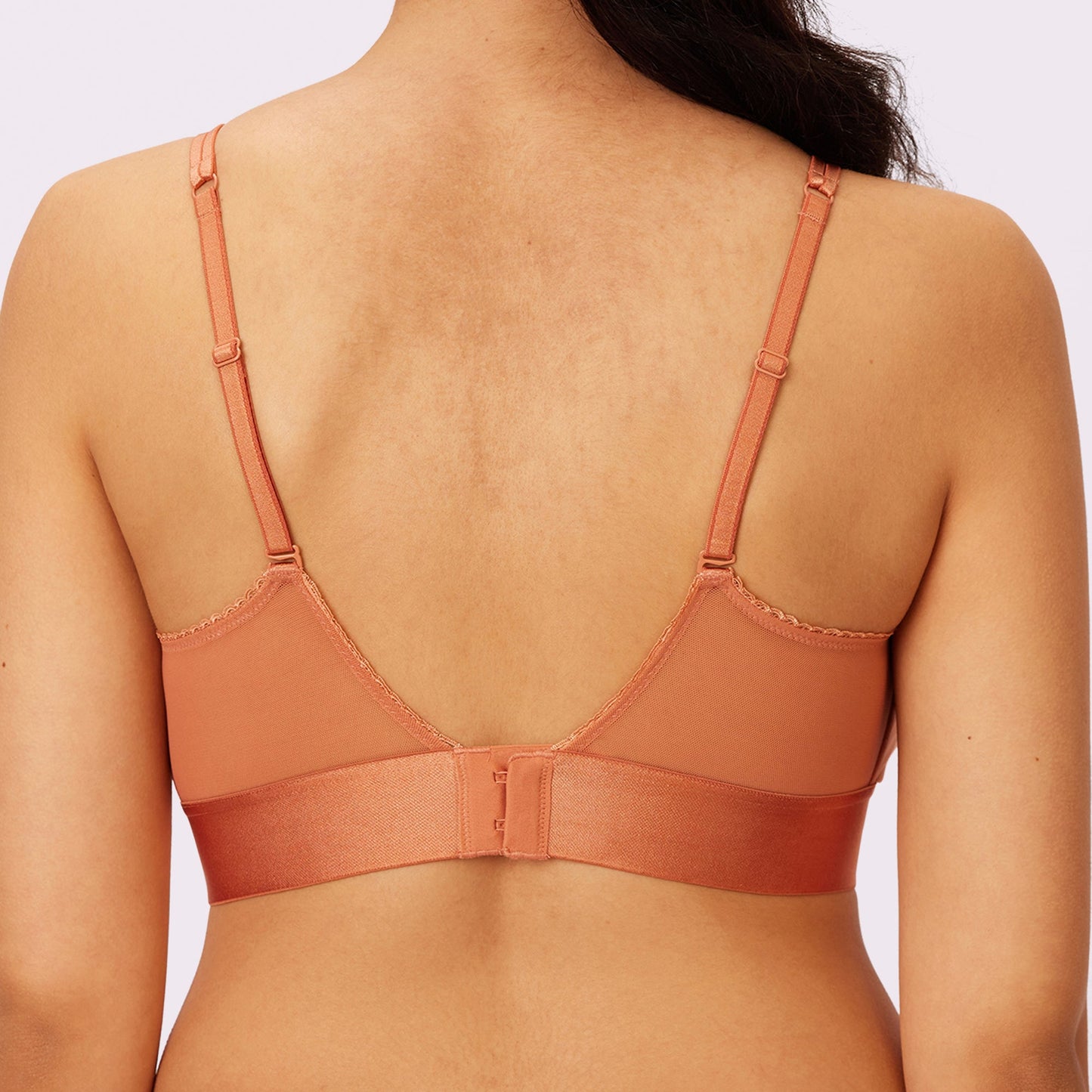 Flirty Lace Touch Triangle Bralette | Silky Mesh | Archive (Gingersnap)