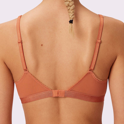 Flirty Lace Touch Triangle Bralette | Silky Mesh | Archive (Gingersnap)