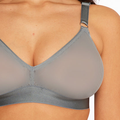 Triangle Bralette Hardware | Silky Mesh | Archive (Stormy Silver)