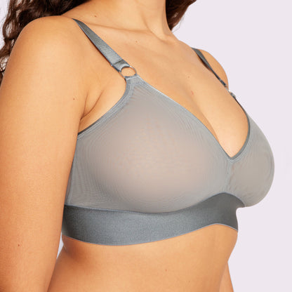 Triangle Bralette Hardware | Silky Mesh | Archive (Stormy Silver)