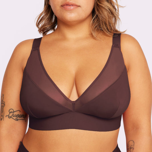 Dream Mesh Plunge Bralette | Ultra-Soft Re:Play | Archive (Fudge)