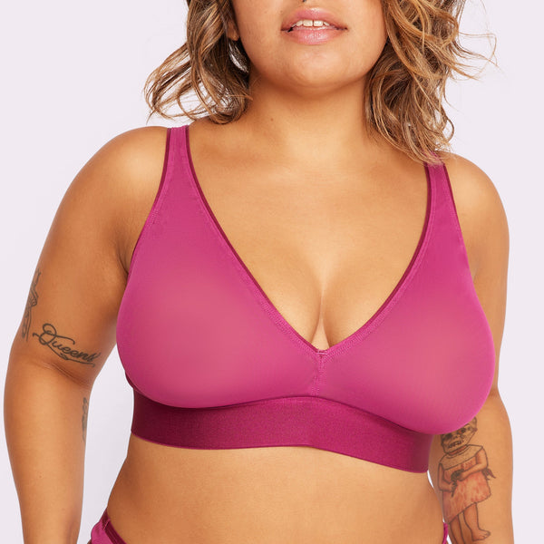 S Plunge Bralette, Silky Mesh